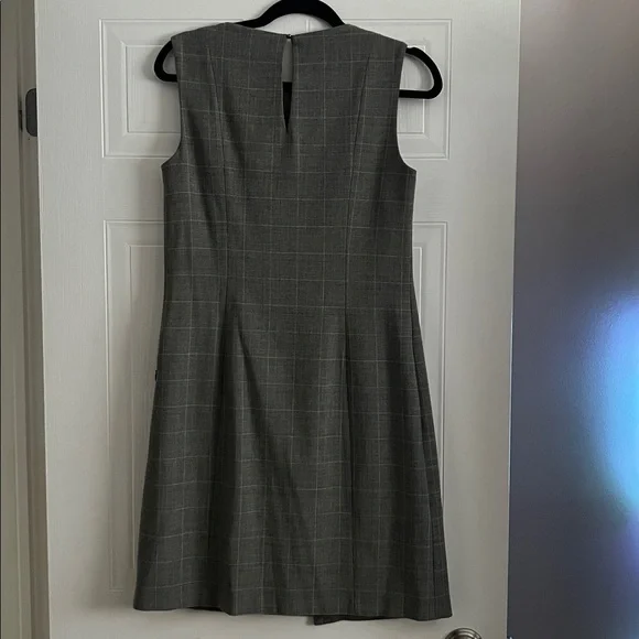 Armani Jeans Asymetrical Flap Dress Plaid Gray Black White size 6 - Picture 6 of 9